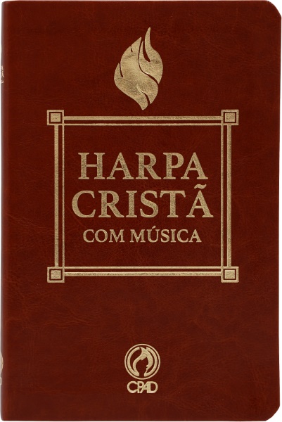 HARPA CRISTÃ COM MÚSICA GRANDE LUXO MARROM