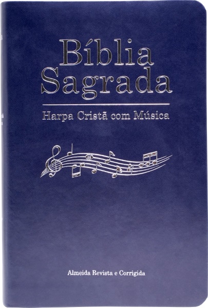 BÍBLIA SAGRADA HARPA CRISTÃ COM MÚSICA AZUL