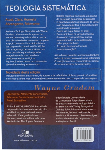  Teologia Sistematica Atual e Exaustiva-Wayne Grudem:  9788527502702: Wayne Grudem: Libros